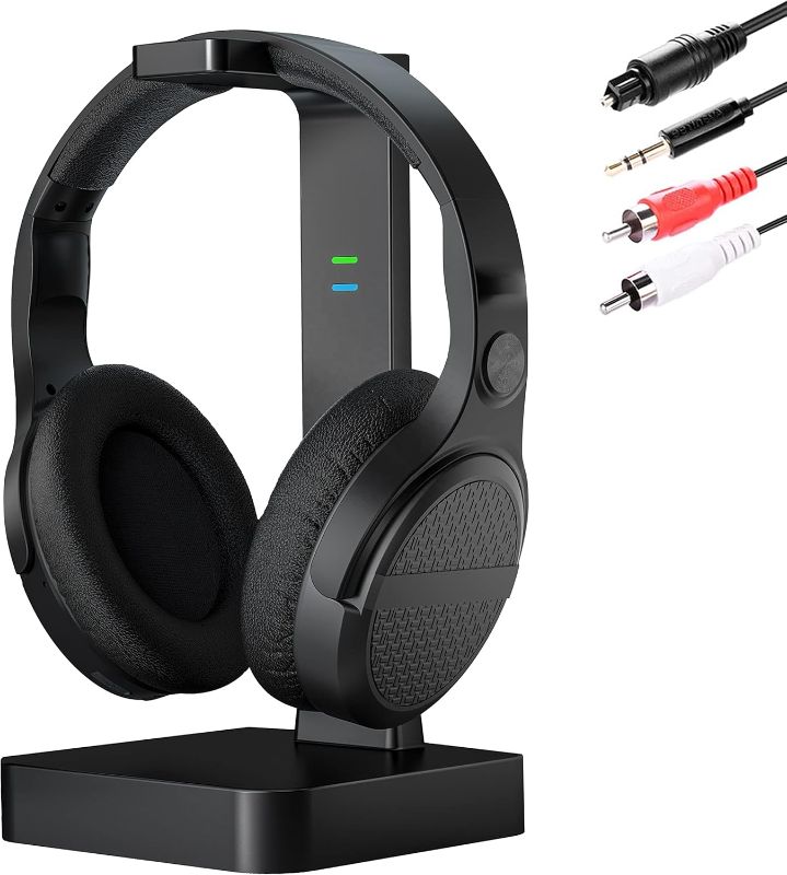 Photo 1 of ANSTEN Wireless Headphones for TV Watching with Digital Optical RCA 2.4 GHz RF Transmitter Charging Dock, Over Ear Headset with 3 Audio Modes, 197 FT Wireless Range, 10 Hrs Audio Playtime
