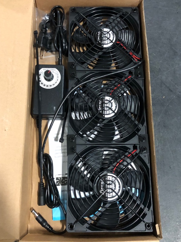 Photo 1 of 3 x 120mm Big Airflow Computer Fan with AC Speed Controller 110V 120V 220V 240V for Server Rack CPU Cabinet?Small Box Refrigerator Basement Window Exhaust DIY Cooling Project
