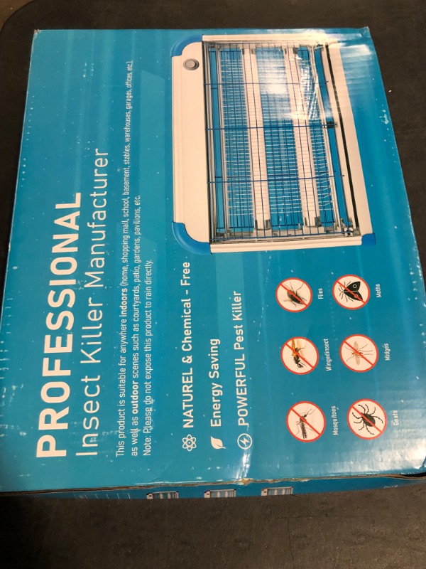 Photo 1 of Electric Bug Zapper, 3000 Volt Powerful Flying Insect Mosquito Flies Killer 20W Blue UV Light Attract, Plug-in Pest Control Machine for Moth,Fruit Fly,Fungus Gnat,Garage Catcher/Eliminator/Shocker