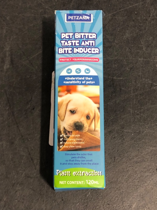 Photo 1 of Bitter Apple Spray for Dogs: 100ML Natural Alcohol-Free Bitter Spray for Dogs to Stop Chewing Licking, Deterrent Spray for Puppy Training Protect Furniture, Shoes, Cords Indoor/Outdoor Use (98ML)
