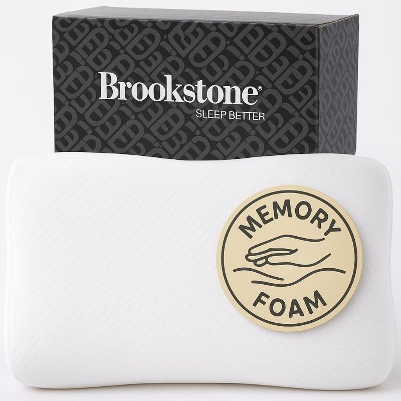 Photo 1 of Brookstone Memory Foam Pillow - Supportive Pillows Adapt to Body's Curves for Optimal Comfort, Pressure Relief - for Side, Back & Stomach Sleepers - Removable, Washable Cover
