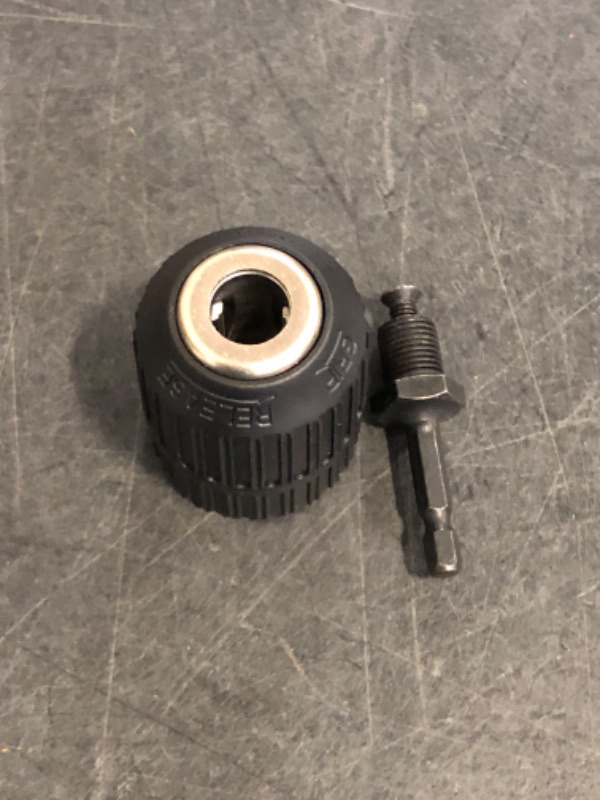 Photo 1 of 1/2" Quick Change Keyless Drill Chuck Adapter 2.0-13mm, 1/4-Inch Hex Shank Keyless Drill Chuck Converter High Clamping Capacity, Smooth Conversion Tool
