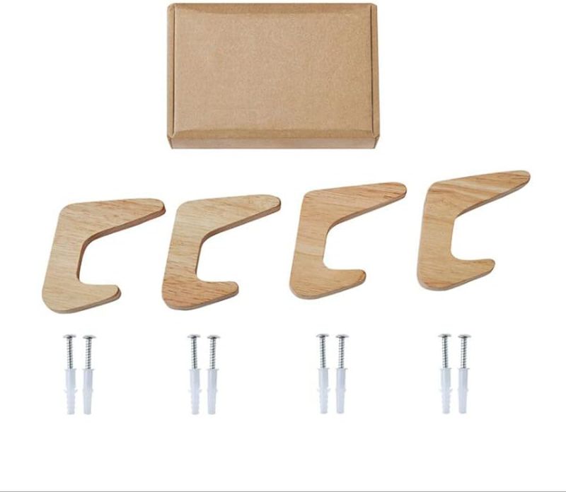 Photo 1 of *One Broken* 4PCS Wooden Coat Hooks Style Wooden Hook Coat Hook Wall Hook Hanger Storage Coat Hook Wall Hanging Wall Decoration Hook