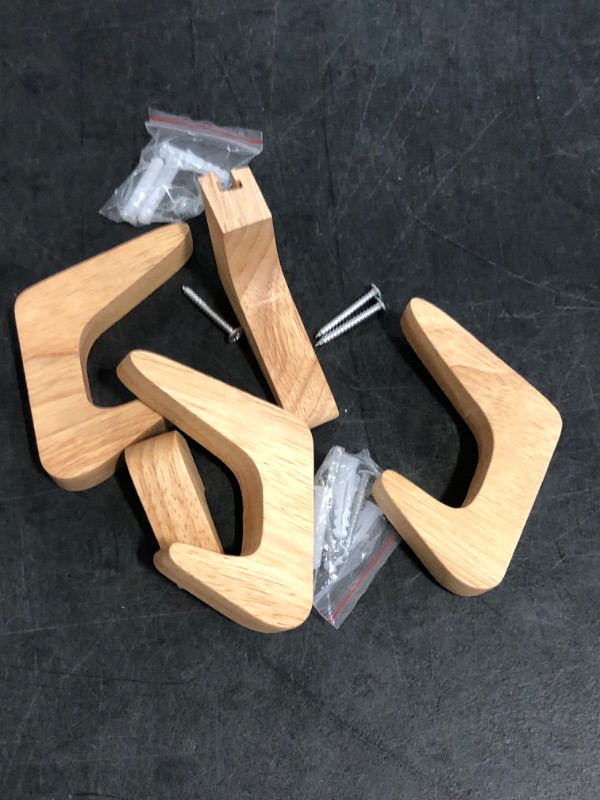 Photo 1 of *One Broken* 4PCS Wooden Coat Hooks Style Wooden Hook Coat Hook Wall Hook Hanger Storage Coat Hook Wall Hanging Wall Decoration Hook
