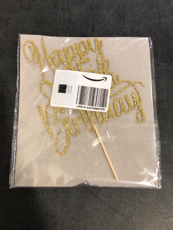 Photo 1 of Gold Glitter Happy 25th Birthday Cake Topper - Cheers to 25 Years Cake Topper, 25 & Fabulous Cake Decoration for Hello 25th Birthday Anniversary Party Cake Decorations Supplies
