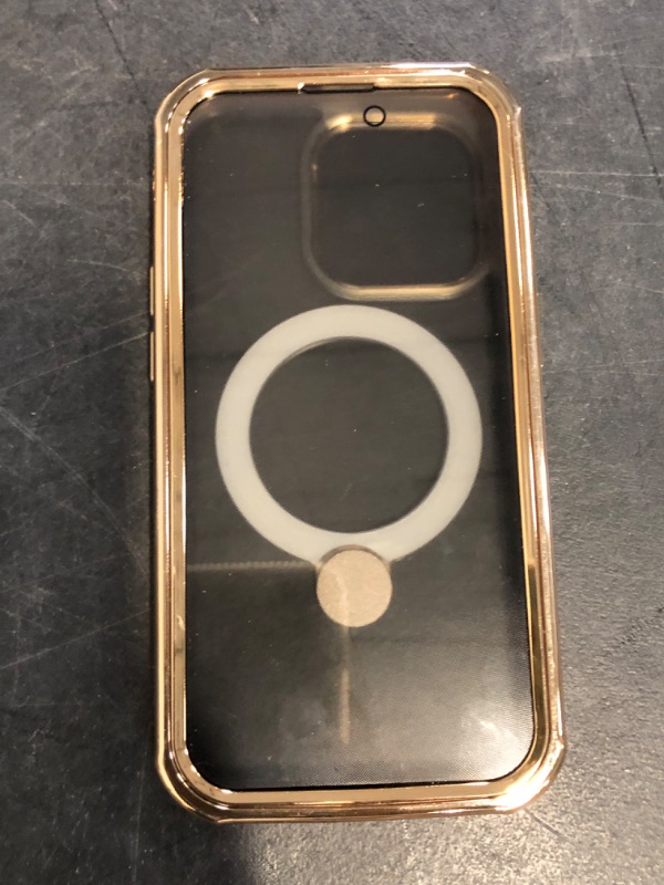 Photo 1 of BERFY for iPhone 16 Pro Case, Compatible with MagSafe, Built-in 9H Tempered Screen Protector and Camera Protection, Full Body Shockproof Plating Phone Case for 16 Pro 6.3", Desert Gold
