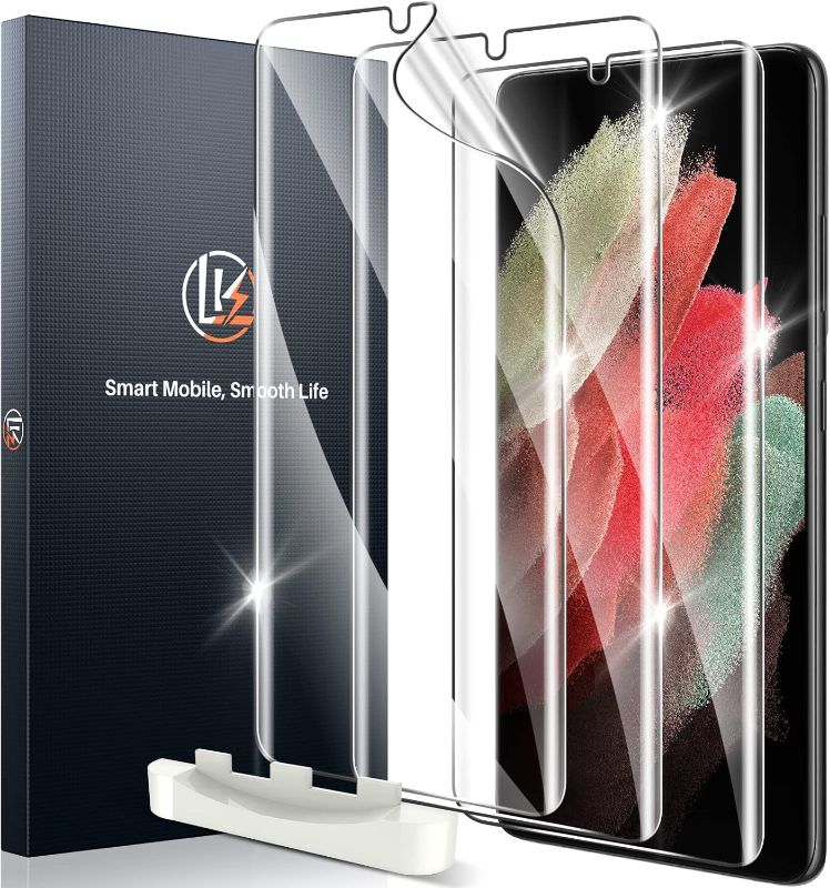 Photo 1 of LK 3 Pack Screen Protector for Samsung Galaxy S21 Ultra, Self-Healing TPU Film, Anti-Scratch, No Bubble, Touch Sensitive, Support In-Display Fingerprint Scanner, Alignment Tool Included
