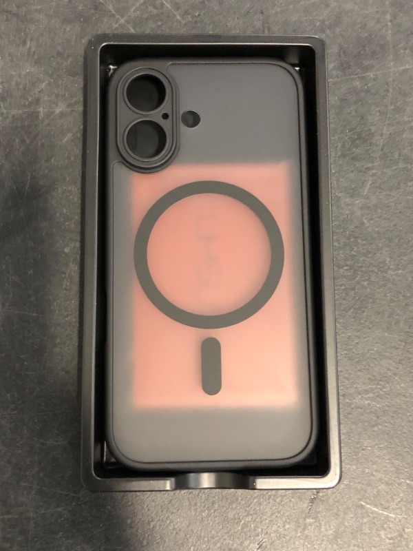 Photo 1 of CANSHN Magnetic for iPhone 16 Case, Upgraded [Full Camera Protection] [Compatible with Magsafe] [Translucent Matte] Shockproof Protective Phone Case for iPhone 16 - Black
