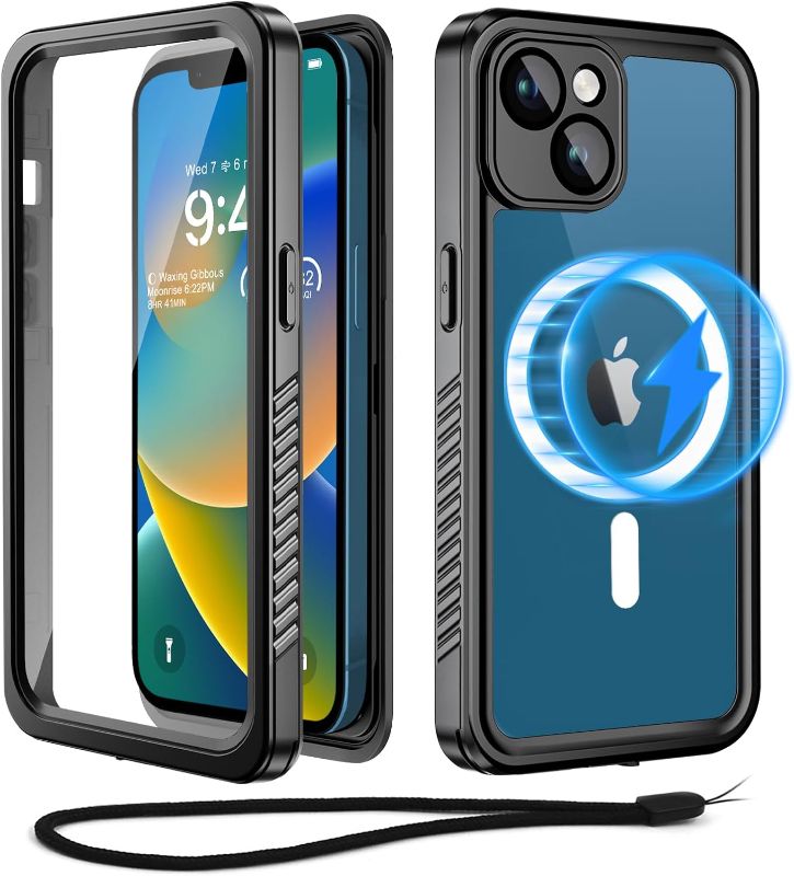 Photo 1 of Beeasy iPhone 13 Waterproof Case Compatible with Magsafe IP68 | Military Grade | Shockproof | Dustproof | Rugged 360 Full Body Protection Cover | Black
