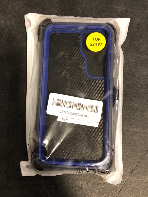 Photo 1 of Samsung Galaxy S24 FE 5G Case, S24 FE Heavy Duty case, [Belt Clip Holster] [Glass Screen Protector] [Military Grade Protective ] [Shockproof] [Dropproof] [Dust-Proof] (Dark Blue)

