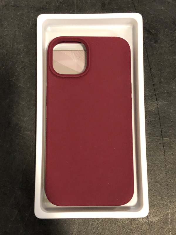 Photo 1 of GolbinBox Magnetic iPhone 13 & 14 Case, Compatible with MagSafe | Soft Anti-Scratch Microfiber Lining | Slim Liquid Silicone | Shockproof Protective | 6.1 inch | Wine Red
