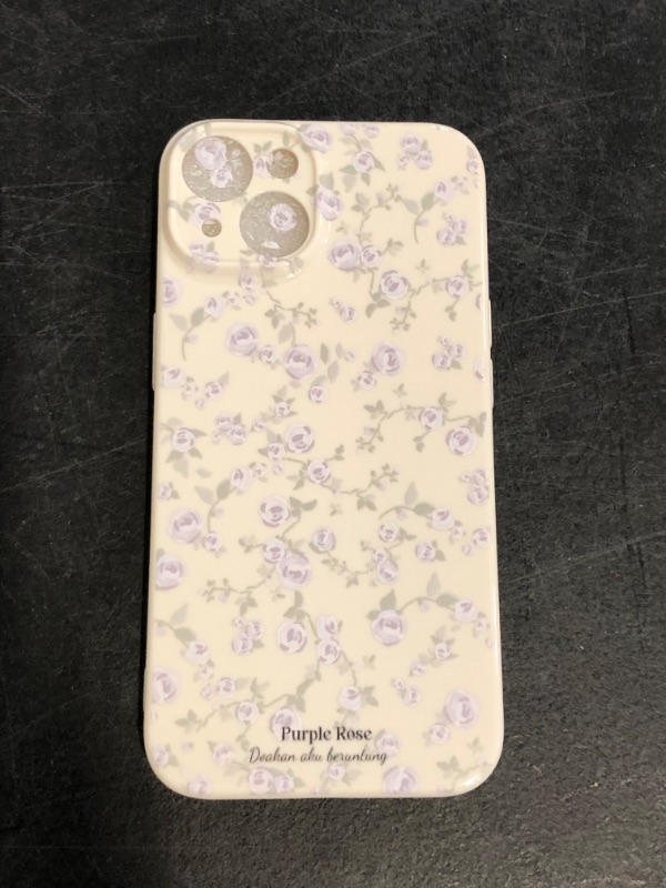 Photo 1 of Ownest Compatible with iPhone 14 Case Vintage Floral Rose Pattern Cute Design for Women Girls Fashion Slim Soft Flexible TPU Rubber for iPhone 14-White
