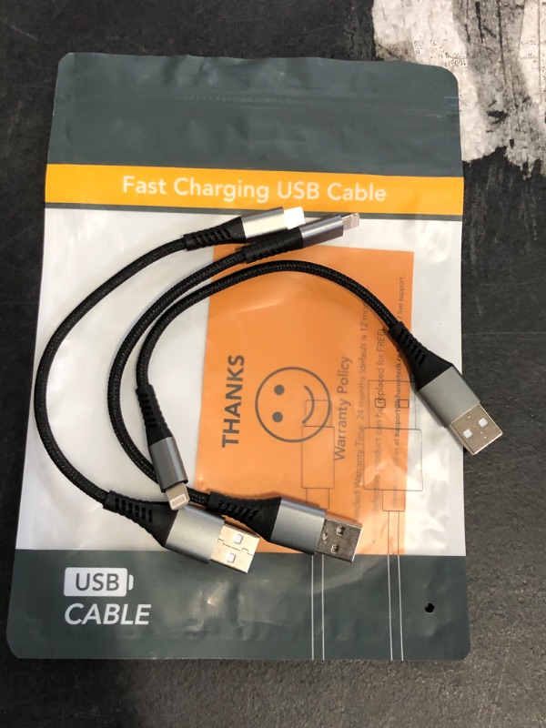 Photo 1 of Short iPhone Charging Cable, 3Pack 0.5ft USB to Lightning Cable Braided iPhone Charger Short Cord Fast Charging for Apple iPhone 14 13 12 11 Pro Max Mini 10 8 7 Plus XR XS MAX SE, AirPods
