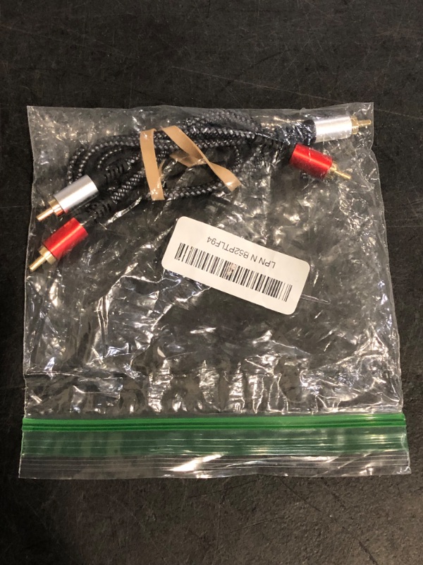 Photo 1 of RCA Cable 1.5 ft, 2RCA Male to 2RCA Male Audio Stereo Subwoofer Cable Nylon-Braided Auxiliary Audio Cord for Home Theater, HDTV, Amplifiers, Hi-Fi Systems,Speakers (1.5FT/0.5M)
