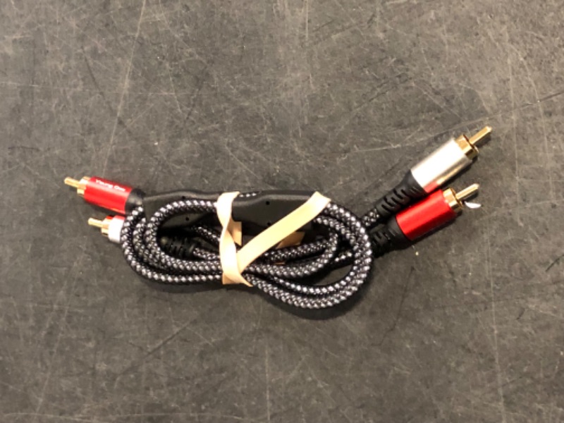 Photo 1 of RCA Cable 1.5 ft, 2RCA Male to 2RCA Male Audio Stereo Subwoofer Cable Nylon-Braided Auxiliary Audio Cord for Home Theater, HDTV, Amplifiers, Hi-Fi Systems,Speakers (1.5FT/0.5M)
