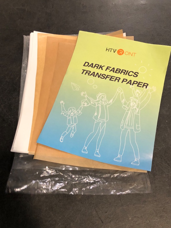 Photo 1 of HTVRONT Printable Heat Transfer Vinyl for Dark Fabric 8.5"x11" Heat Transfer Paper for T Shirts
