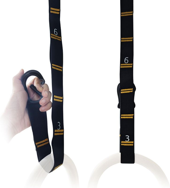 Photo 1 of Adjustable Numbered Straps for Gymnastic Rings & Pull Up Handles, 8.2FT Long Each, 1000LBS Weight Capacity, Home Gym DIY Pull Down System Accessories(Only Straps No Rings)
