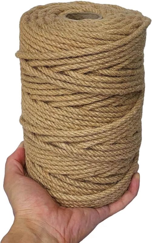 Photo 1 of  Jute Rope, 6mm 4-Ply Thick Jute Twine String for Floristry, DIY Arts Crafts, Gardening Bundling and Cat Scratch Post (Brown)
