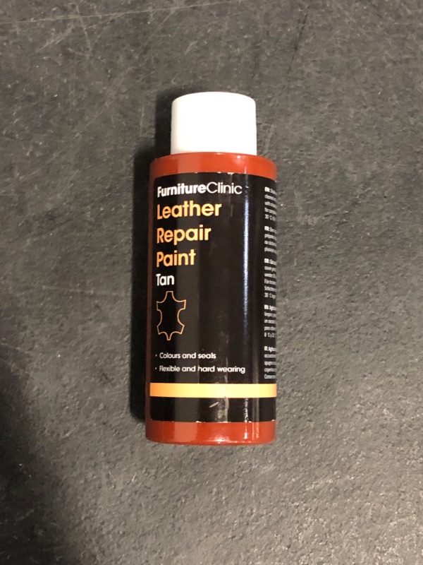 Photo 1 of Furniture Clinic Leather Repair Paint | 2-in-1 Seal and Color | Use on Scratches, Tears, and Holes in Car Seats, Furniture | Quick and Easy Leather Repair Kit for Furniture (Tan, 50ml / 1.7oz)
