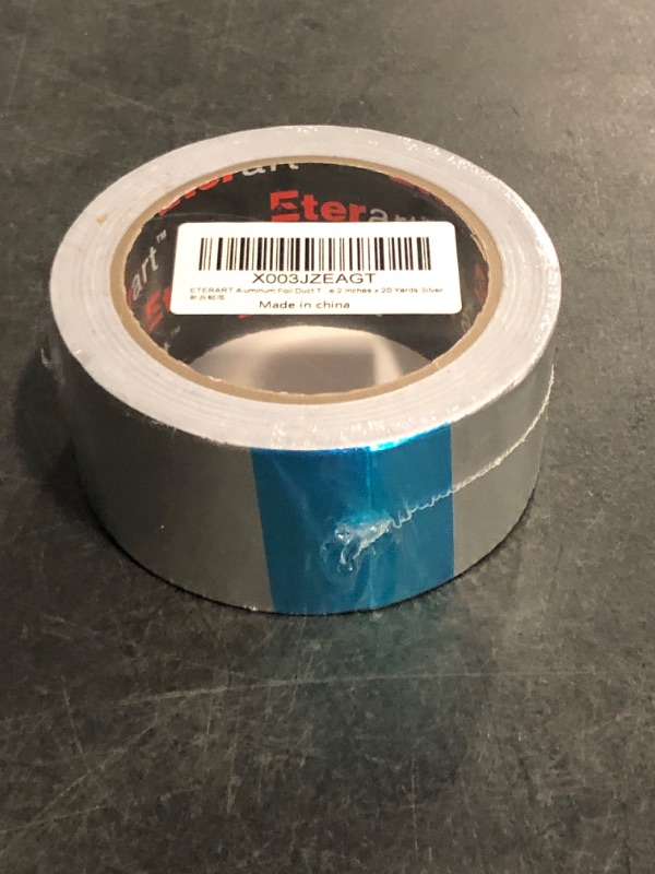 Photo 1 of Aluminum Foil Duct Tape Heavy Duty,High Temperature Sealing and Patching,Perfect for HVAC,Air Ducts,Metal Repair,Foamboard,Insulation,Dryer Vent and More,2 Inches x 20 Yards,Silver
