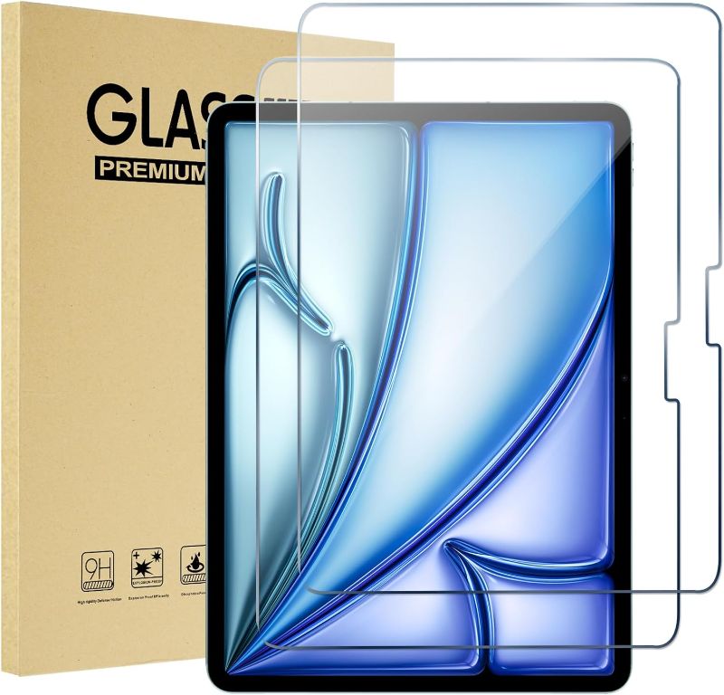Photo 1 of ProCase 2 Pack Screen Protector for iPad Air 11 Inch (M3) 2025/ (M2) 2024, Tempered Glass Film Guard for iPad Air 7th/6th Generation Accessories -Clear
