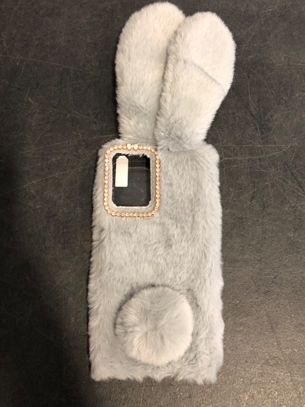 Photo 1 of Omorro for Galaxy S9 Case [Plush Rabbit Case] Stylish Desgin Cute Furry Rabbit Bunny Fur Bling Crystal Rhinestone Design Fluffy Cool Soft Protective Cover Slim Shell for Samsung Galaxy S9
