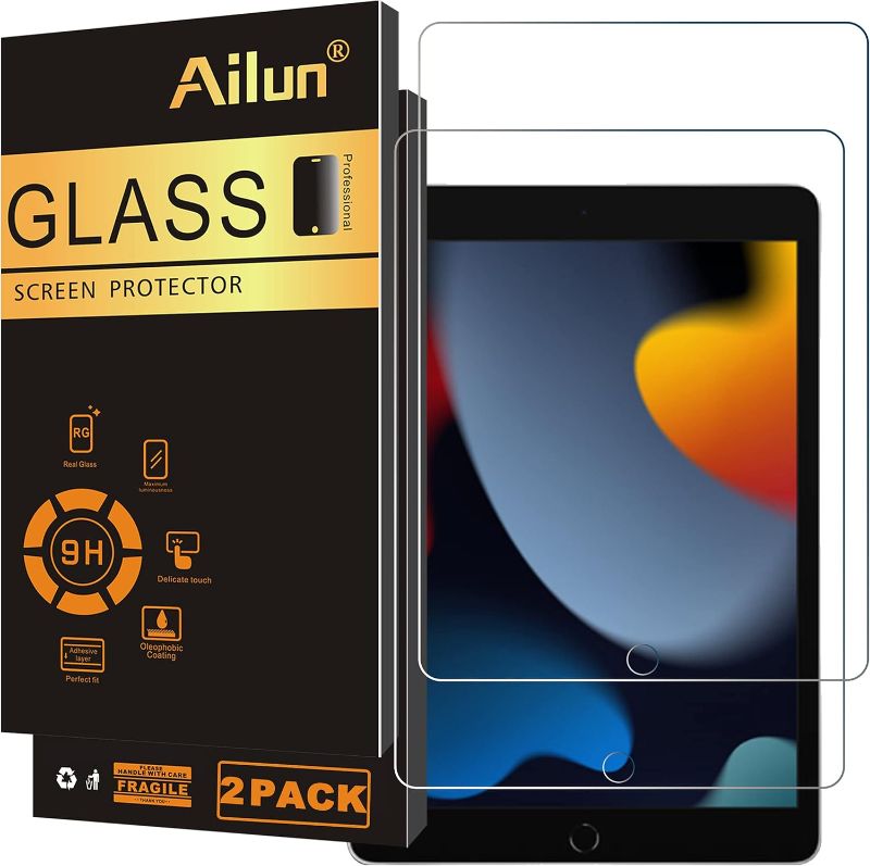Photo 1 of Ailun [2 Pack] Screen Protector for iPad 10.2" 9th 8th 7th Generation | Tempered Glass | Apple Pencil Compatible | iPad 9/8/7 (2021-2019)
