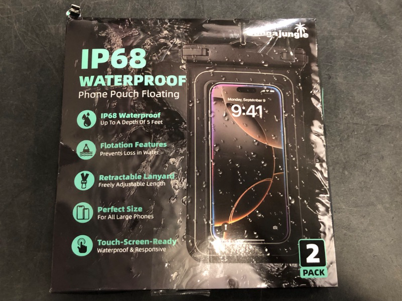 Photo 1 of 2 Pack Waterproof Phone Pouch IP68 Floating Case, Dry Bag for Beach Cruise | Essentials 2025 | with Adjustable Lanyard | for iPhone 16 Pro Max / 15 Pro / Galaxy S24 S23 | Black and White
