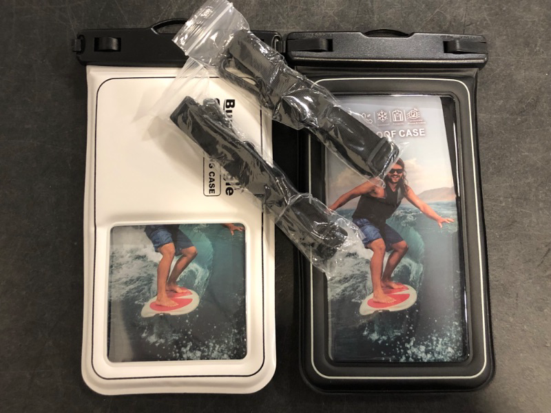 Photo 1 of 2 Pack Waterproof Phone Pouch IP68 Floating Case, Dry Bag for Beach Cruise | Essentials 2025 | with Adjustable Lanyard | for iPhone 16 Pro Max / 15 Pro / Galaxy S24 S23 | Black and White
