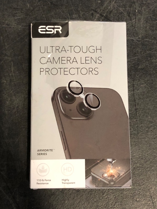 Photo 1 of ESR 2 Pack Camera Lens Protector for iPhone 15/15 Plus/14/14 Plus, Ultra-tough HD Individual Lens Protectors, Scratch Resistant, Ultra-thin Tempered Glass, Armorite Series, Clear
