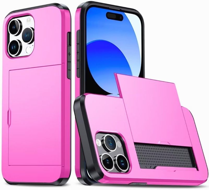 Photo 1 of Case for iPhone 11 Pro,Hidden Card Slot Wallet Case,Card Holder Dual-Layer Design Heavy Duty Protection TPU+PC Shockproof Phone Case for iPhone 11 Pro 5.8 inch (Rose)
