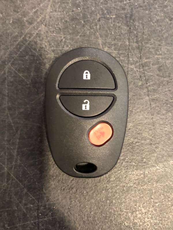Photo 1 of KeylessOption Key Fob Replacement for 2004 2005 2006 2007 2008 2009 2010 2011 2012 2013 2014 2015 2016 2017 2018 Toyota Tundra Tacoma Sienna Sequoia Highlander Remote, 3-Button GQ43VT20T
