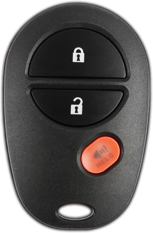 Photo 1 of KeylessOption Key Fob Replacement for 2004 2005 2006 2007 2008 2009 2010 2011 2012 2013 2014 2015 2016 2017 2018 Toyota Tundra Tacoma Sienna Sequoia Highlander Remote, 3-Button GQ43VT20T
