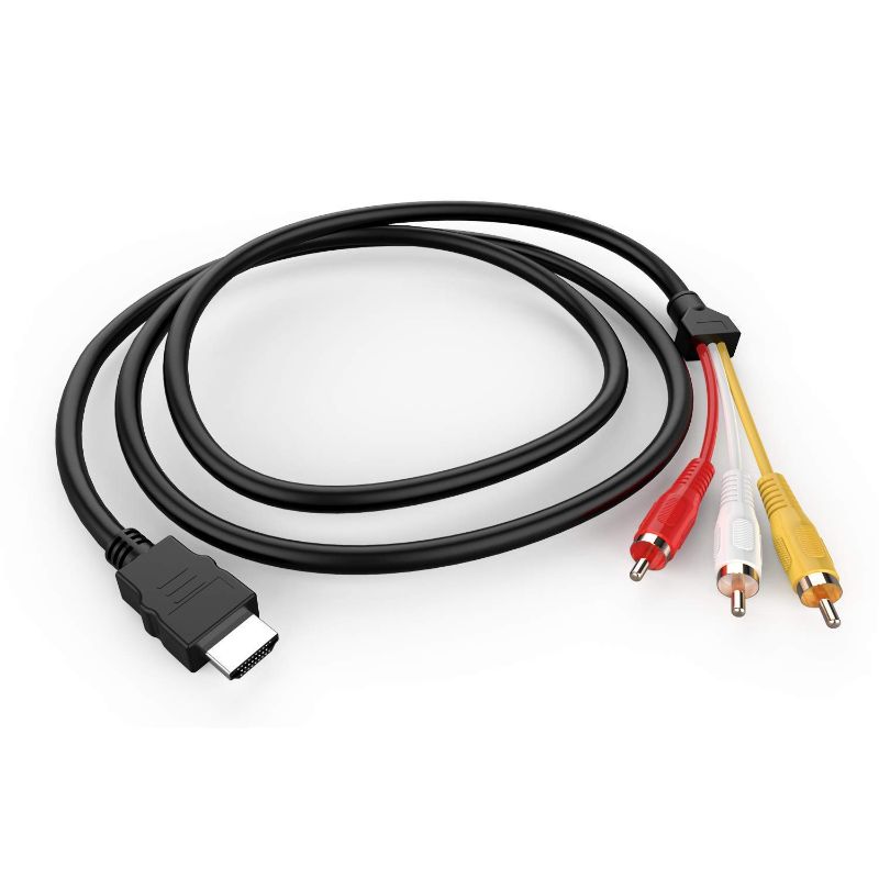 Photo 1 of HDMI to RCA Cable, 1080P 5ft/1.5m HDMI Male to 3-RCA Video Audio AV Cable Connector Adapter Transmitter for TV HDTV DVD(NO Signal Conversion Function)
