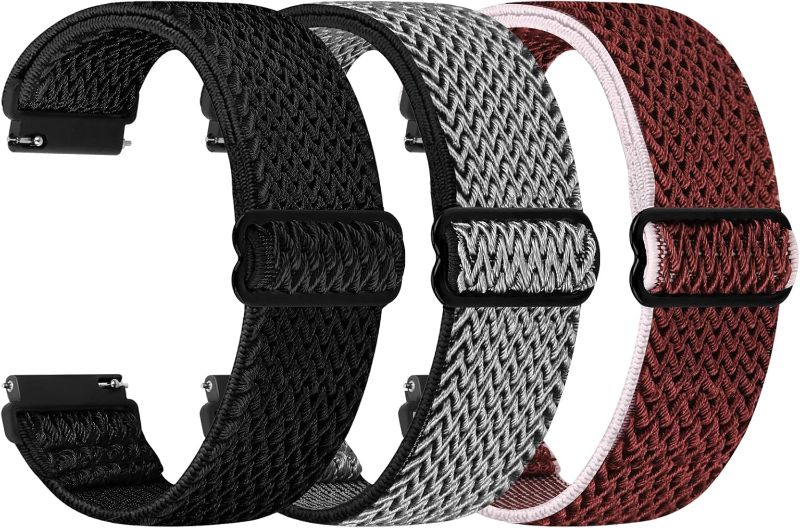 Photo 1 of Quick Release Watch Band - Choice of Width -18mm 19mm 20mm 22mm 24mm Watch Bands, Solo Loop Adjustable Elastic Nylon Watch Straps Replacement Wristband for Men Women
