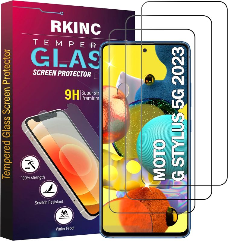 Photo 1 of RKINC Screen Protector [3-Pack] for Motorola Moto G Stylus 5G (2023) [5G Model Only] [Not Fit for 2022/2021/2020 Version], Tempered Glass Film Screen Protector, 0.33mm

