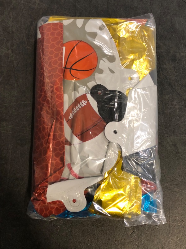 Photo 1 of 14 Pieces Sports Foil Balloon Set, 18 Inch Sports Theme Birthday Party Supplies Decorations, Football, Basketball, Baseball, Golf and Soccer Foil Balloon for Ball Fans Club, Home Decor
