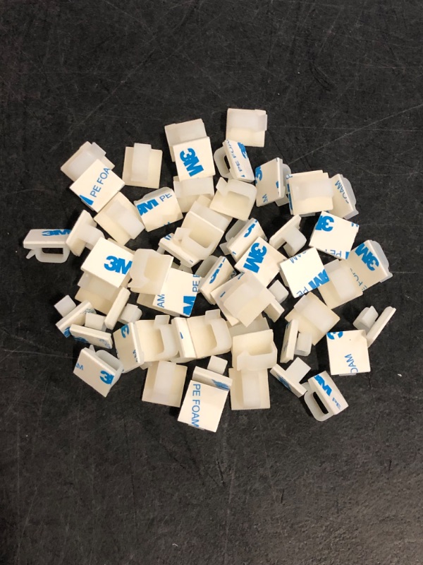 Photo 1 of Cable Clips, Adhesive Wire Clips Organizer Cord Clips Management, Cable Staples Outdoor Strong for Wall, Desk, Christmas Lights, String Lights, TV PC Ethernet Cable, Clear Small
