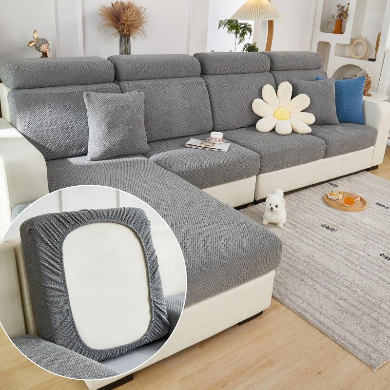 Photo 1 of Magic Sofa Covers Magic Sofa Couch Covers 2024 New Wear-Resistant Universal Sofa Cover Stretch for Sectional Slipcovers (Texture-Gray,Large Single Seat Cover)
