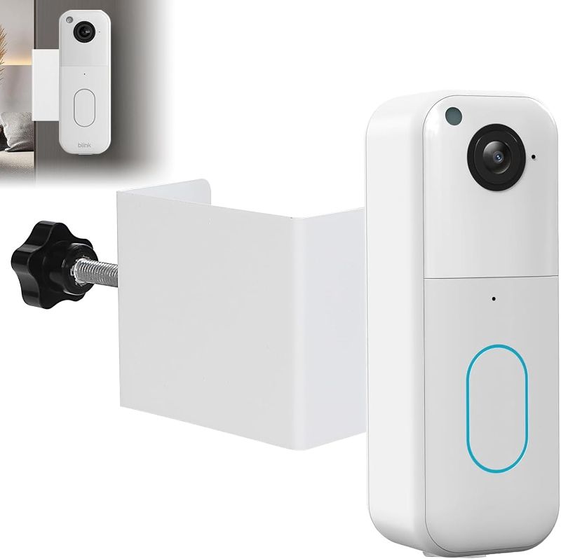 Photo 1 of Anti-Theft Blink Doorbell Mount 2nd Gen, No-Drilling Metal Door Bell Mount for All-New Blink Video Doorbell, Blink Camera Mount Bracket for Apartment, Rental, Office, White
