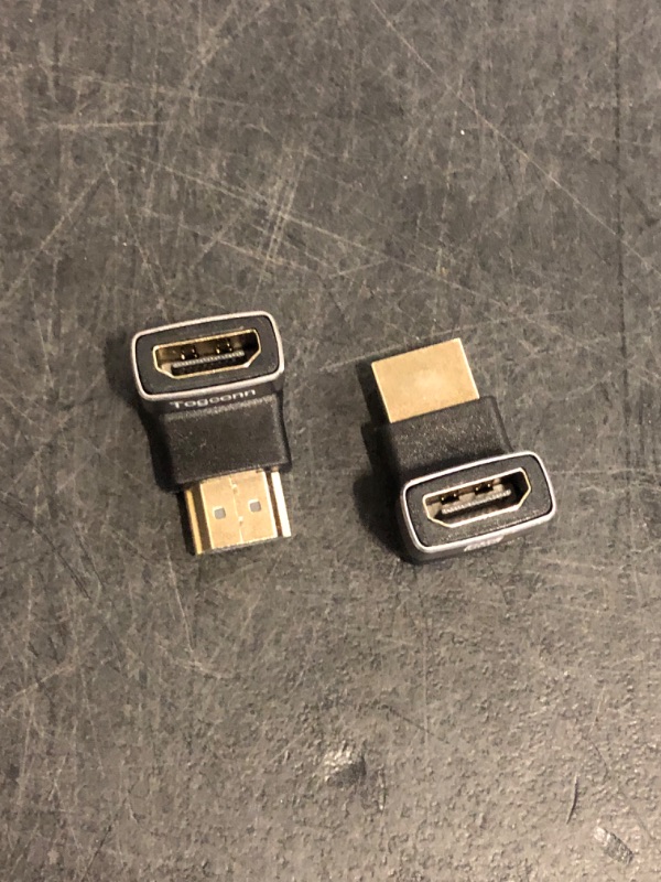 Photo 1 of 8K 90 Degree HDMI 2.1 Adapter 2 Pack, (Up and Down) Right Angle HDMI Male to Female HDMI L-Shaped Connector Extender Support 8K@60Hz,4K@120Hz for Google Chrome Cast, Roku Stick, Wall TV, Laptop and PC
