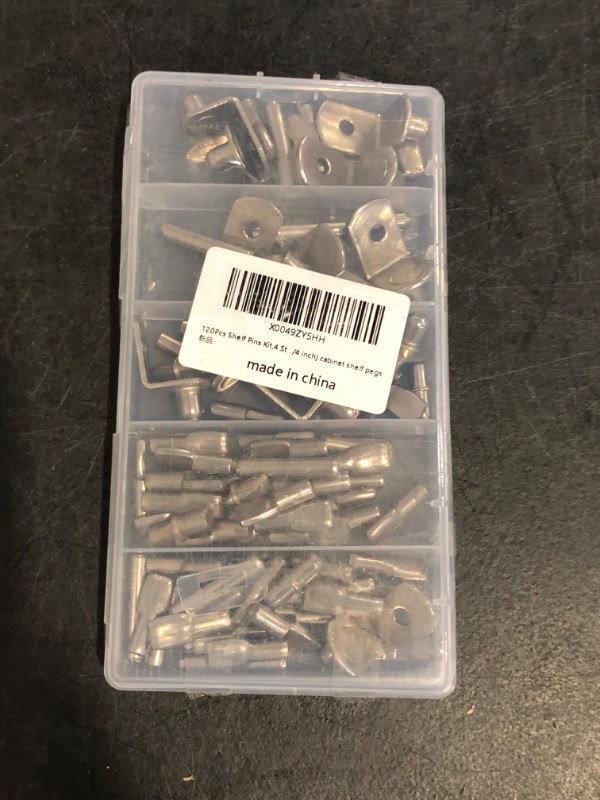 Photo 1 of helf Pins Kit,4 Styles Nickel Plated Shelf Support Pegs,Plated Shelf Pins Holders for Bookcase Kitchen Closet Shelf Shelves Furniture Cabinet?5mm (1/4 inch) cabinet shelf pegs
