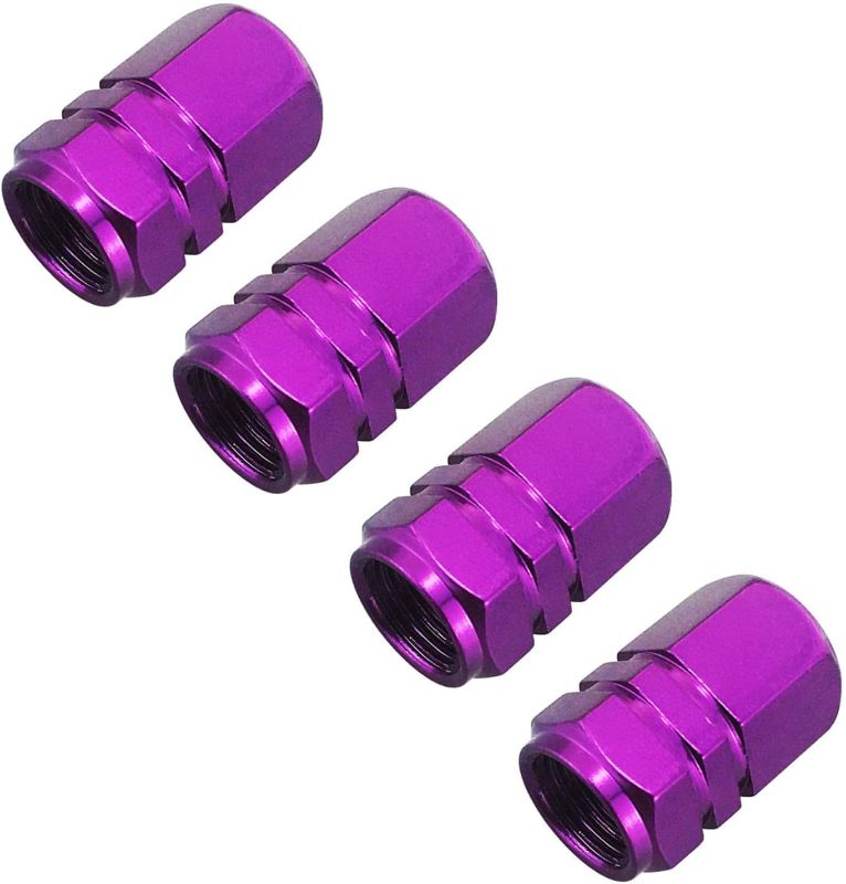 Photo 1 of Abfer Tire Valve Caps for Purple Car Wheel Pressure Stem Cover Screw Shape Decorative Fit Most Vehicle Truck Motorcycles Bikes