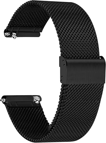 Photo 1 of TStrap Mesh Watch Band Metal - Black Quick Release Watch Bands for Men Women - Stainless Steel Smart Watches Strap Bracelet Replacement - 10mm 12mm 14mm 16mm 18mm 20mm 22mm

