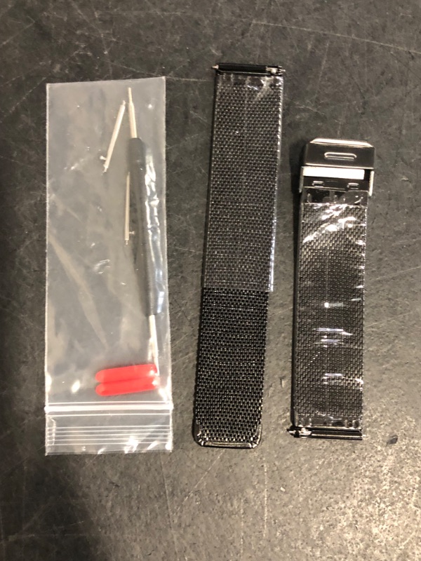 Photo 1 of TStrap Mesh Watch Band Metal - Black Quick Release Watch Bands for Men Women - Stainless Steel Smart Watches Strap Bracelet Replacement - 10mm 12mm 14mm 16mm 18mm 20mm 22mm
