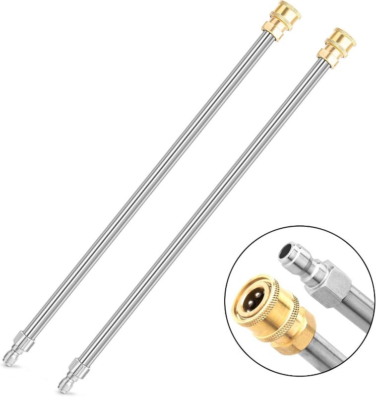 Photo 1 of Pressure Washer Extension Wand, 2 Pack 17 Inch Stainless Steel Heavy Duty Wands with 1/4 Inch Quick Connect, Fits Most Pressure and Power Washers
