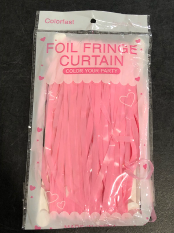Photo 1 of Pink Unicorn Party Decor,Unicorn Birthday Banner with Pink Foil Fringe Curtain 