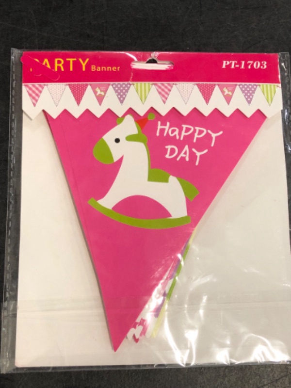 Photo 1 of Pink Unicorn Party Decor,Unicorn Birthday Banner with Pink Foil Fringe Curtain 