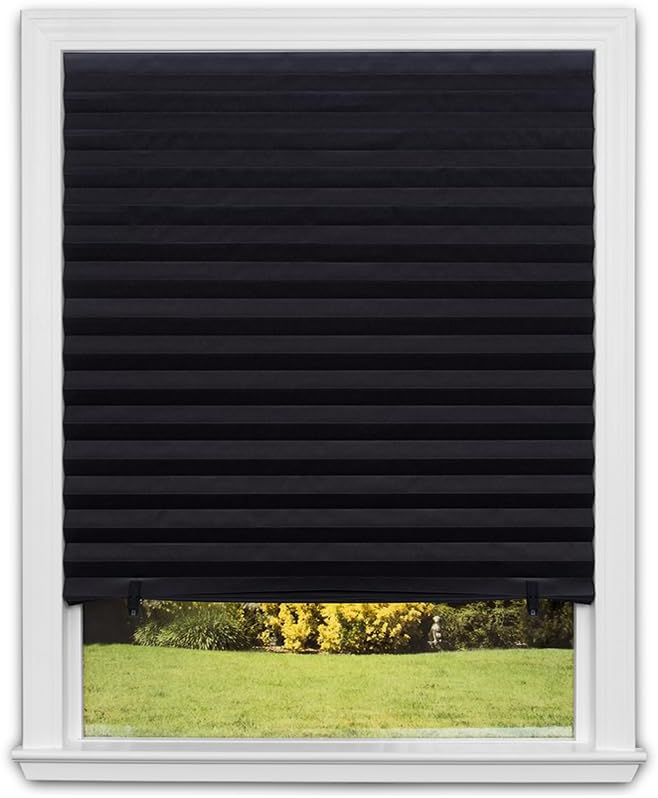 Photo 1 of Redi Shade No Tools Original Blackout Pleated Paper Shade Black, 36" W x 72" L, 6 Pack