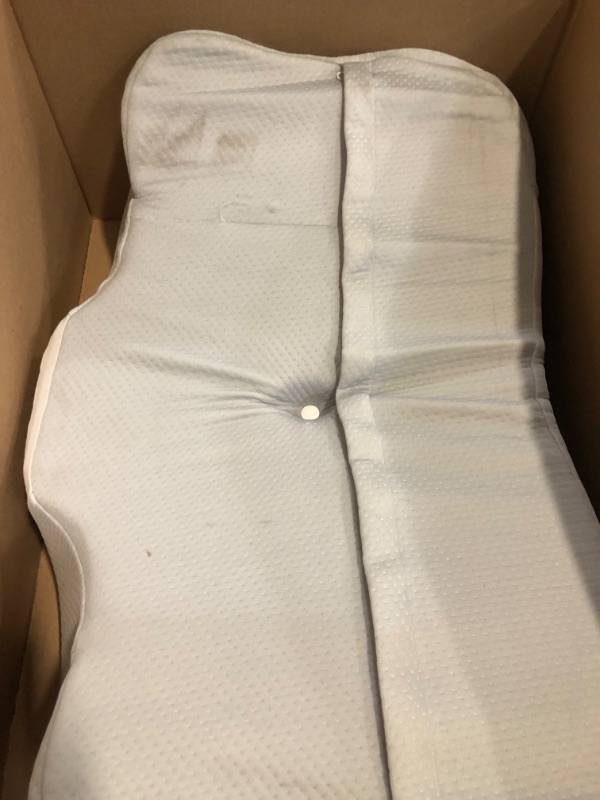 Photo 1 of Soft and Coll Pillowcase for Cervical Pillow, Pillow Case ONLY, Pillowcase for Butterfly Shape Cervical Memory Foam Pillow (Queen Size 24.8“x14.96”x5.51“, White-Gray)
